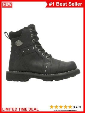 Full Grain Leather Ankle Motorcycle Boots Goodyear Welt YKK Zipper